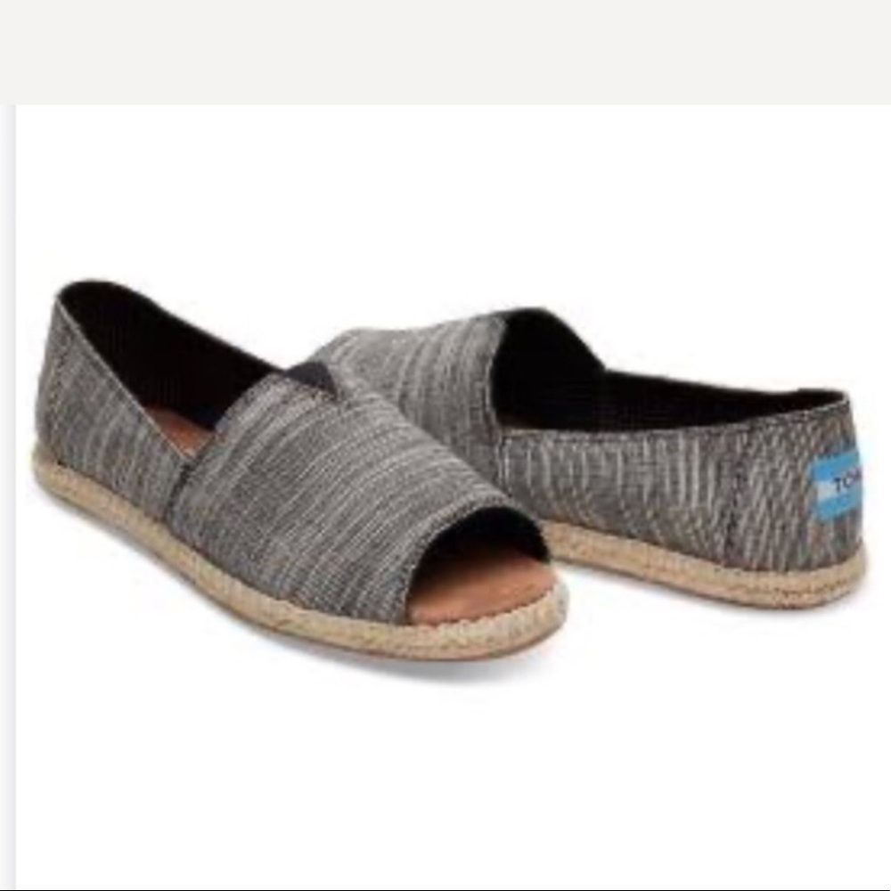 NWT- Toms Black Micro-stripe Shoes